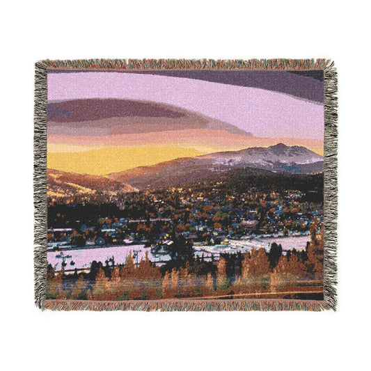Baldy Awakens Breckenridge Woven Blanket - Mountain Town Sunrise Throw