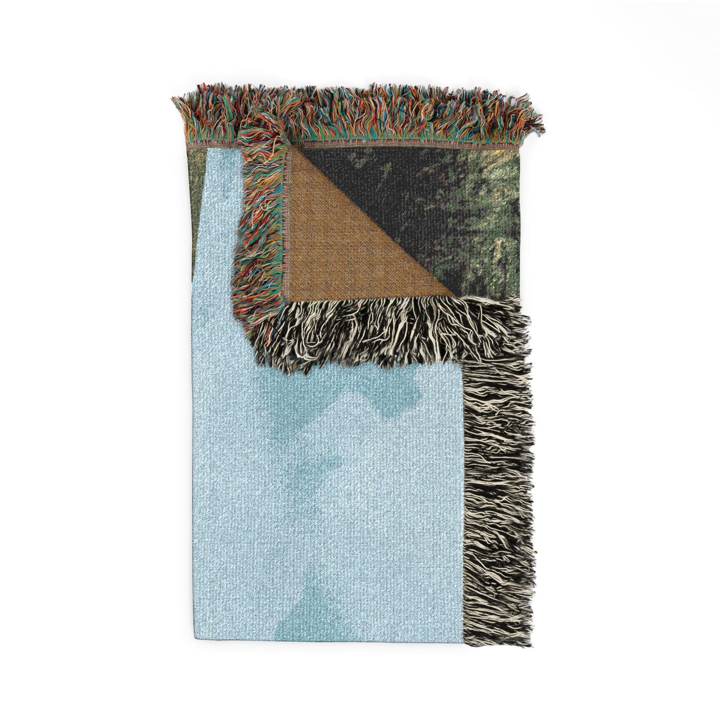 Skögafoss from Afar Woven Blanket — Iceland Waterfall Scenic Throw