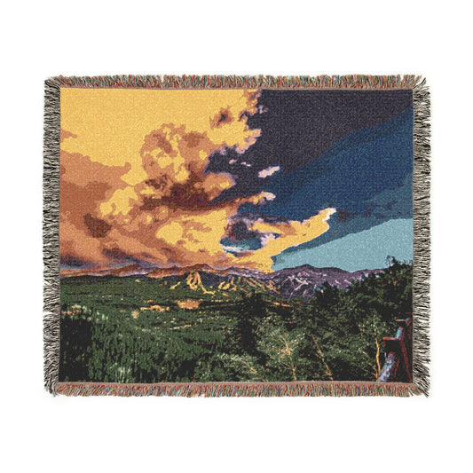 Breckenridge Phoenix Mountain Woven Blanket — Sunset Ski Resort Throw