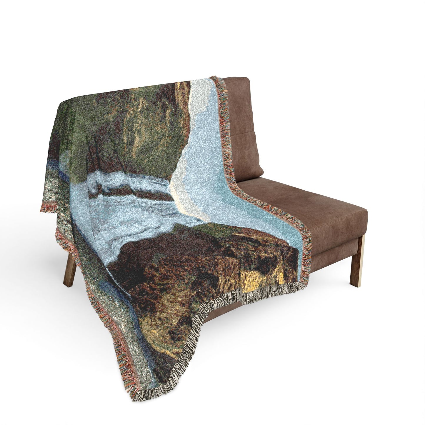 Skögafoss, Shadow of the Jötnar Woven Blanket — Iceland Golden Circle Scenic Throw