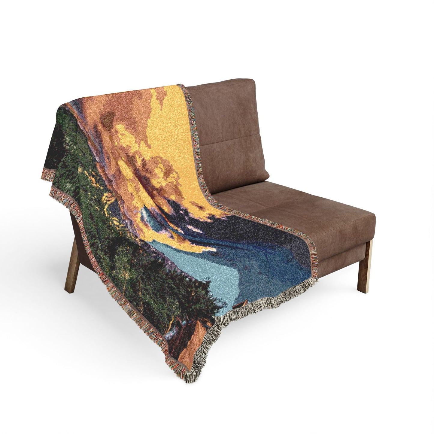 Breckenridge Phoenix Mountain Woven Blanket — Sunset Ski Resort Throw