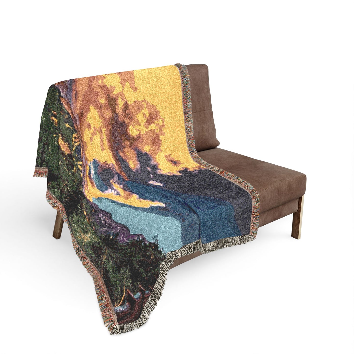 Breckenridge Phoenix Mountain Woven Blanket — Sunset Ski Resort Throw