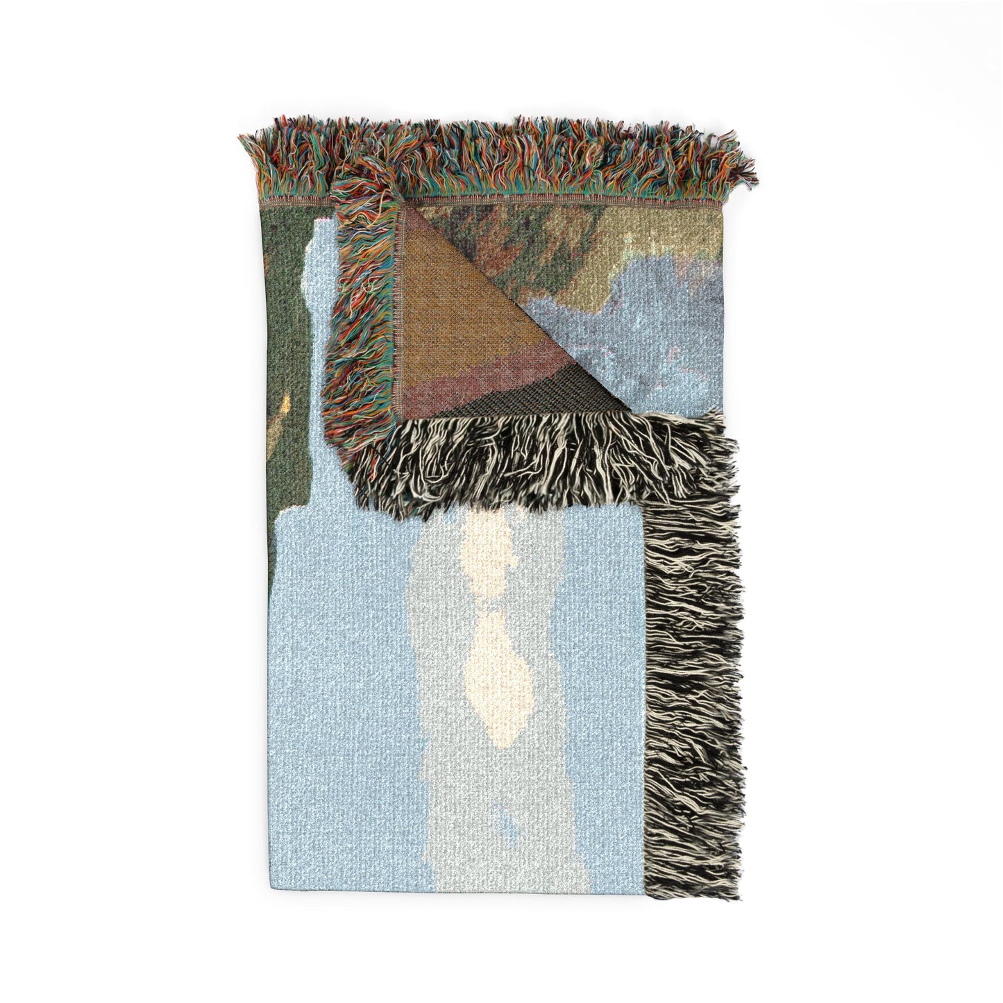 Gulfoss Waterfall Woven Blanket — Icelandic Golden Circle Scenic Throw