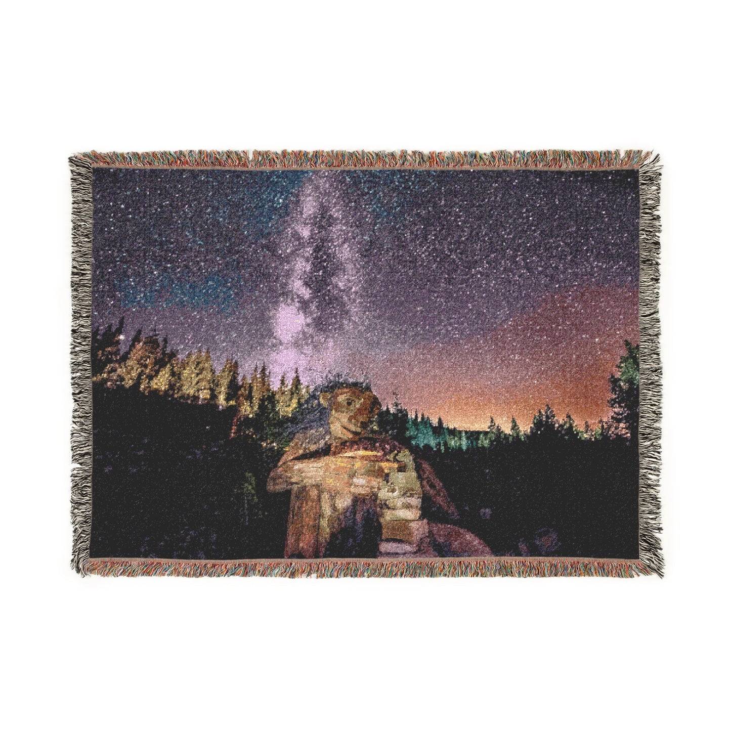 Isak the Rock Stacker Scenic Woven Blanket — Breckenridge Starry Night Throw