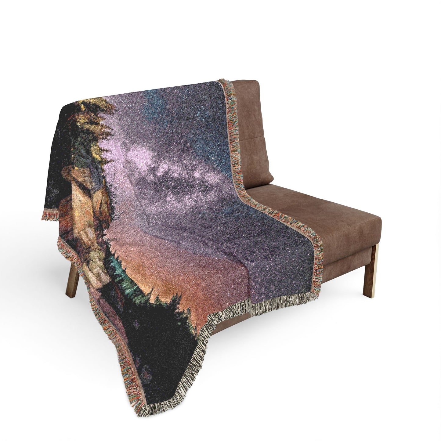 Isak the Rock Stacker Scenic Woven Blanket — Breckenridge Starry Night Throw