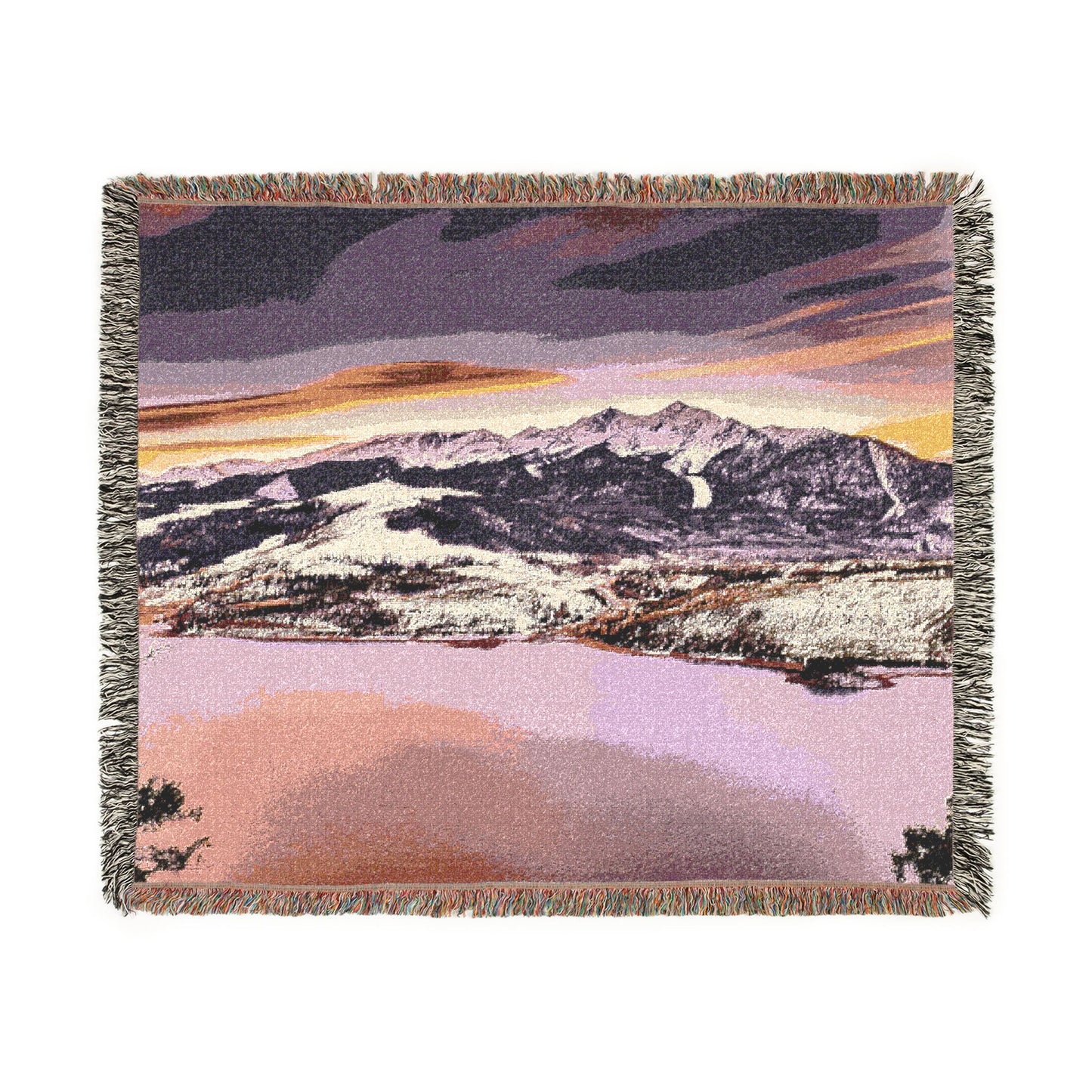 Ten Miles of Alpenglow Woven Blanket — Summit County Colorado Landscape Throw