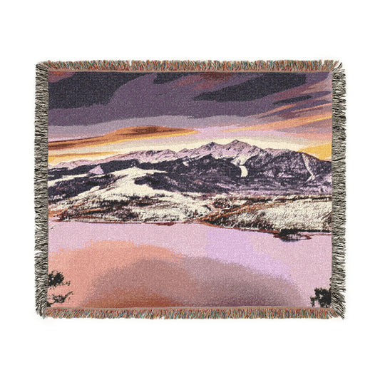 Ten Miles of Alpenglow Woven Blanket — Summit County Colorado Landscape Throw