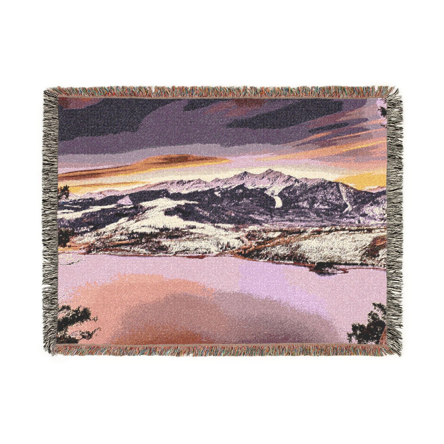 Ten Miles of Alpenglow Woven Blanket — Summit County Colorado Landscape Throw
