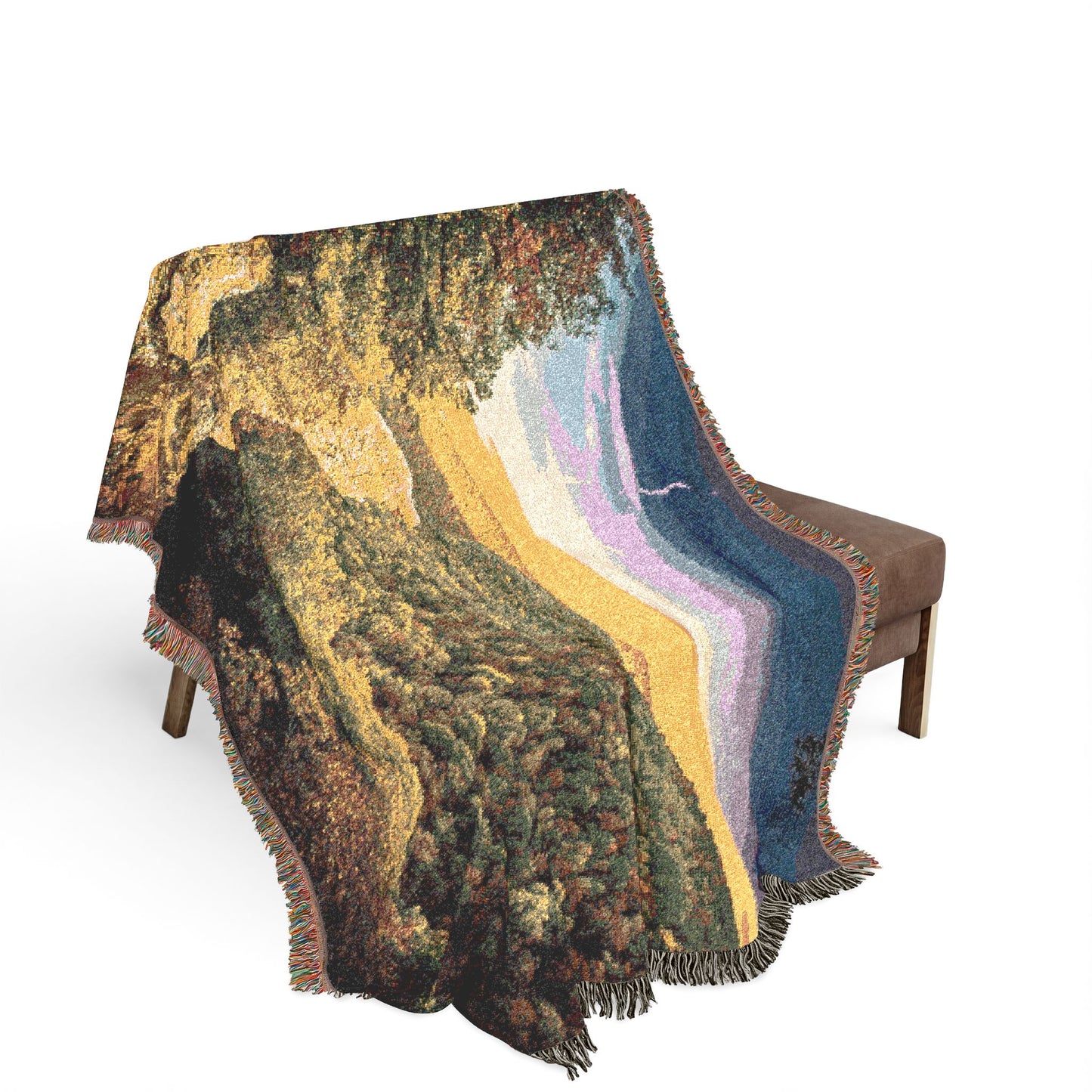 Hawksbill Crag Sunset Woven Blanket — Arkansas Whitaker Point Landscape Throw
