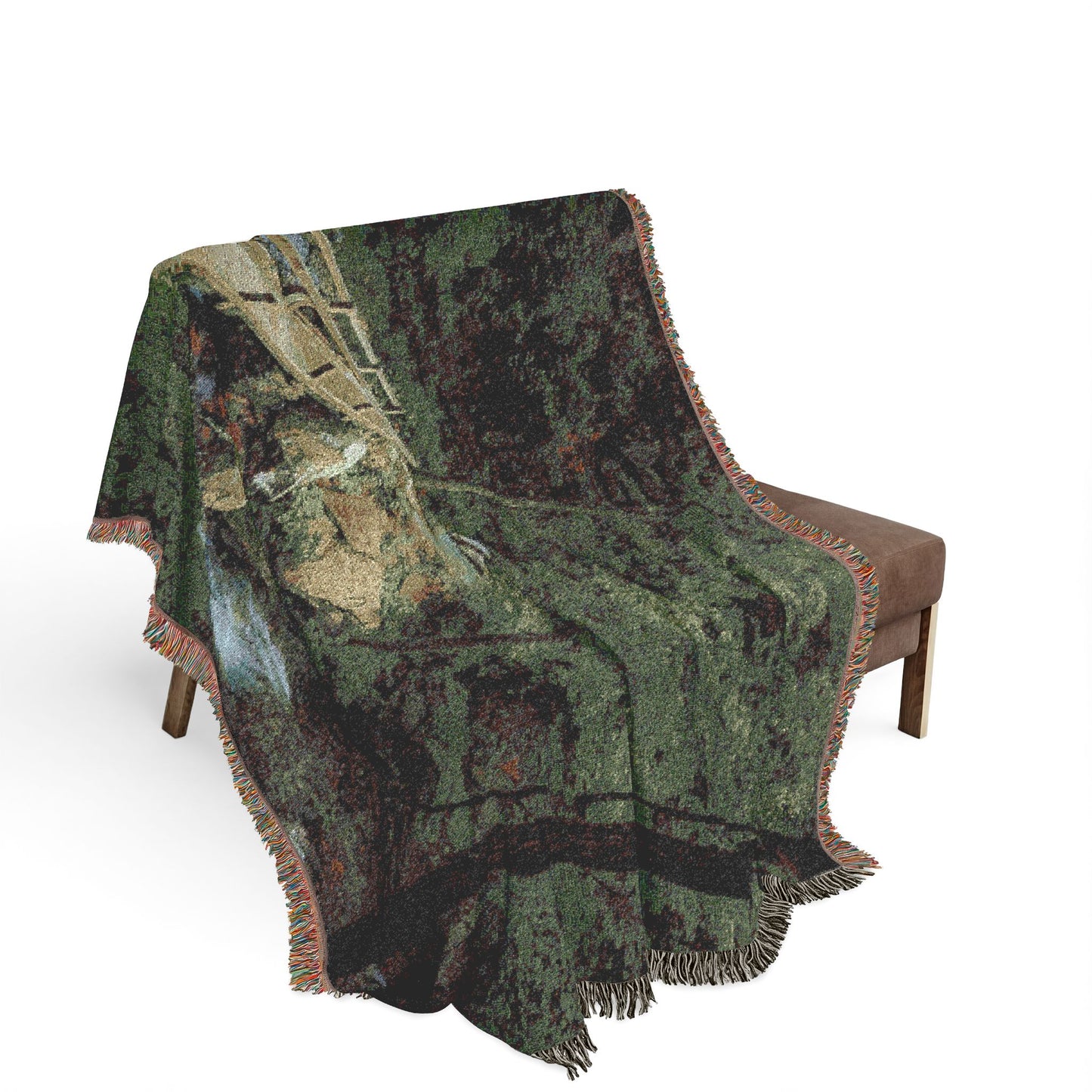Bridge Over the Twins Woven Blanket — Devil's Den Waterfall Throw