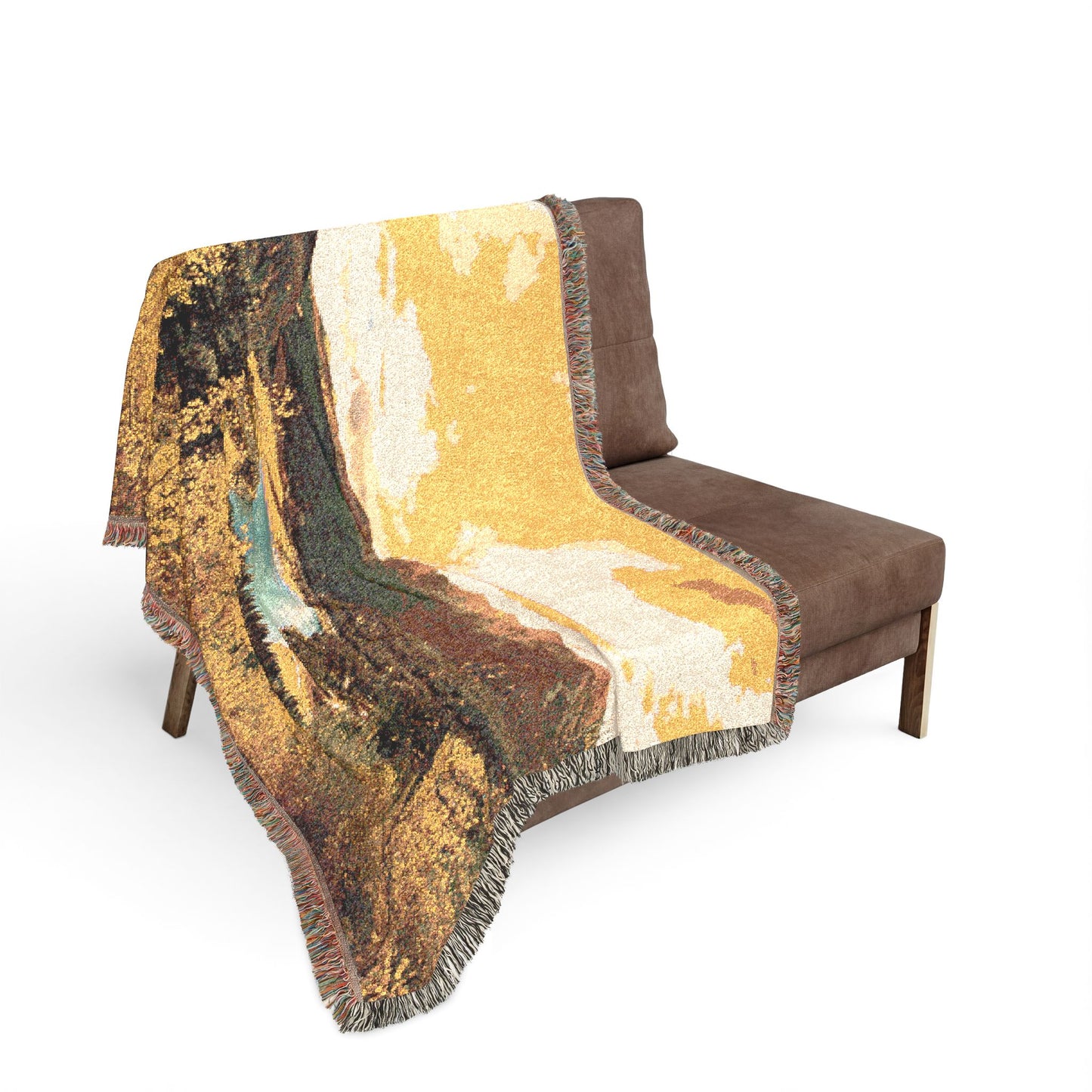 Alpine Autumn Radiance Woven Blanket — Colorado Mountain Fall Scenic Throw