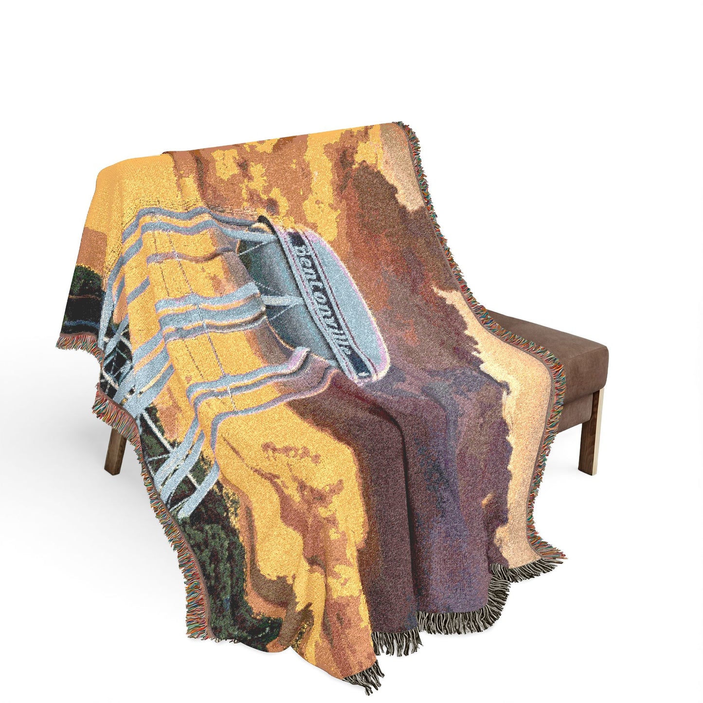 Bentonville Sunset on Tap Woven Blanket — Arkansas City Landmark Throw