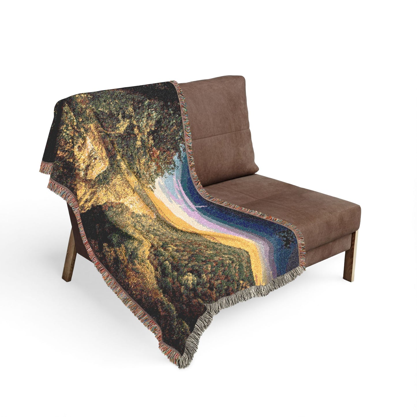 Hawksbill Crag Sunset Woven Blanket — Arkansas Whitaker Point Landscape Throw
