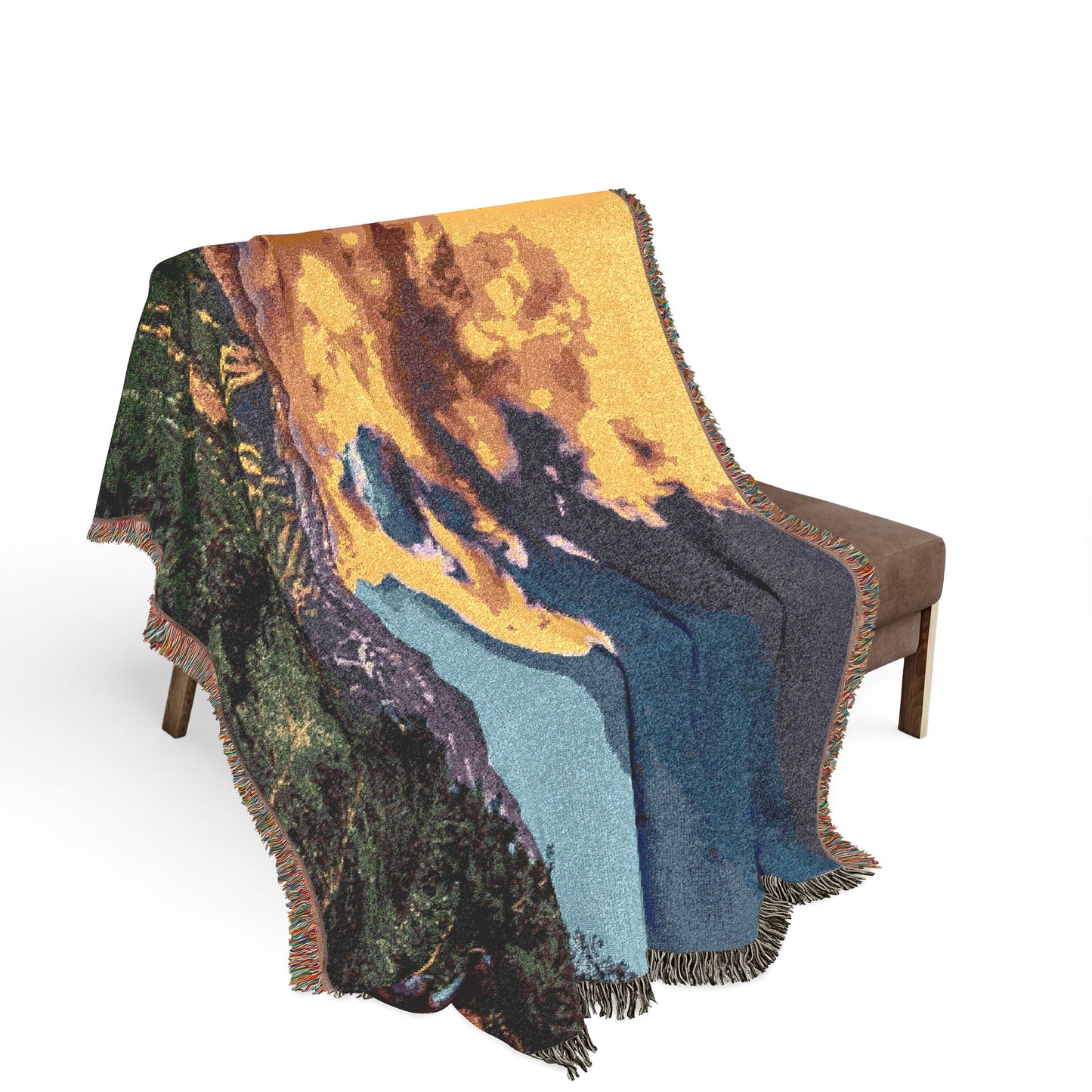 Breckenridge Phoenix Mountain Woven Blanket — Sunset Ski Resort Throw