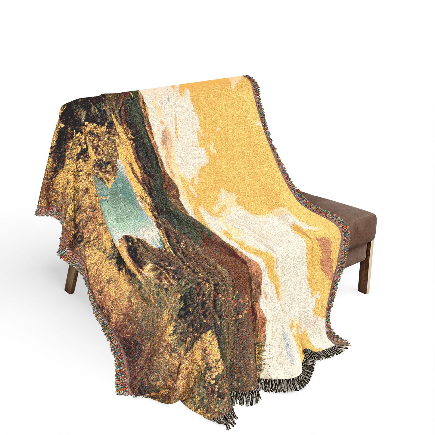 Alpine Autumn Radiance Woven Blanket — Colorado Mountain Fall Scenic Throw