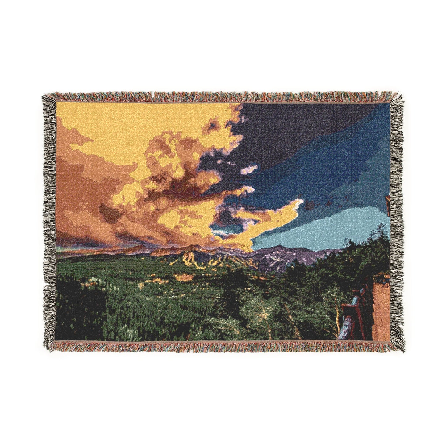 Breckenridge Phoenix Mountain Woven Blanket — Sunset Ski Resort Throw