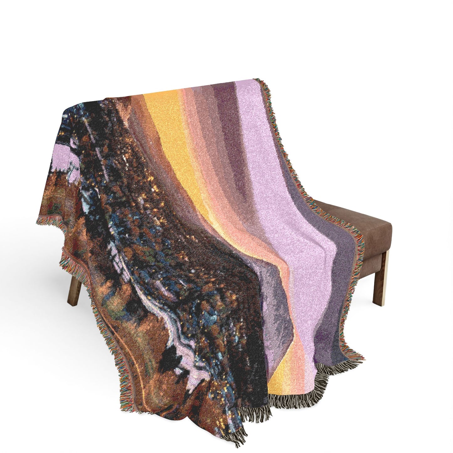 Baldy Awakens Breckenridge Woven Blanket - Mountain Town Sunrise Throw