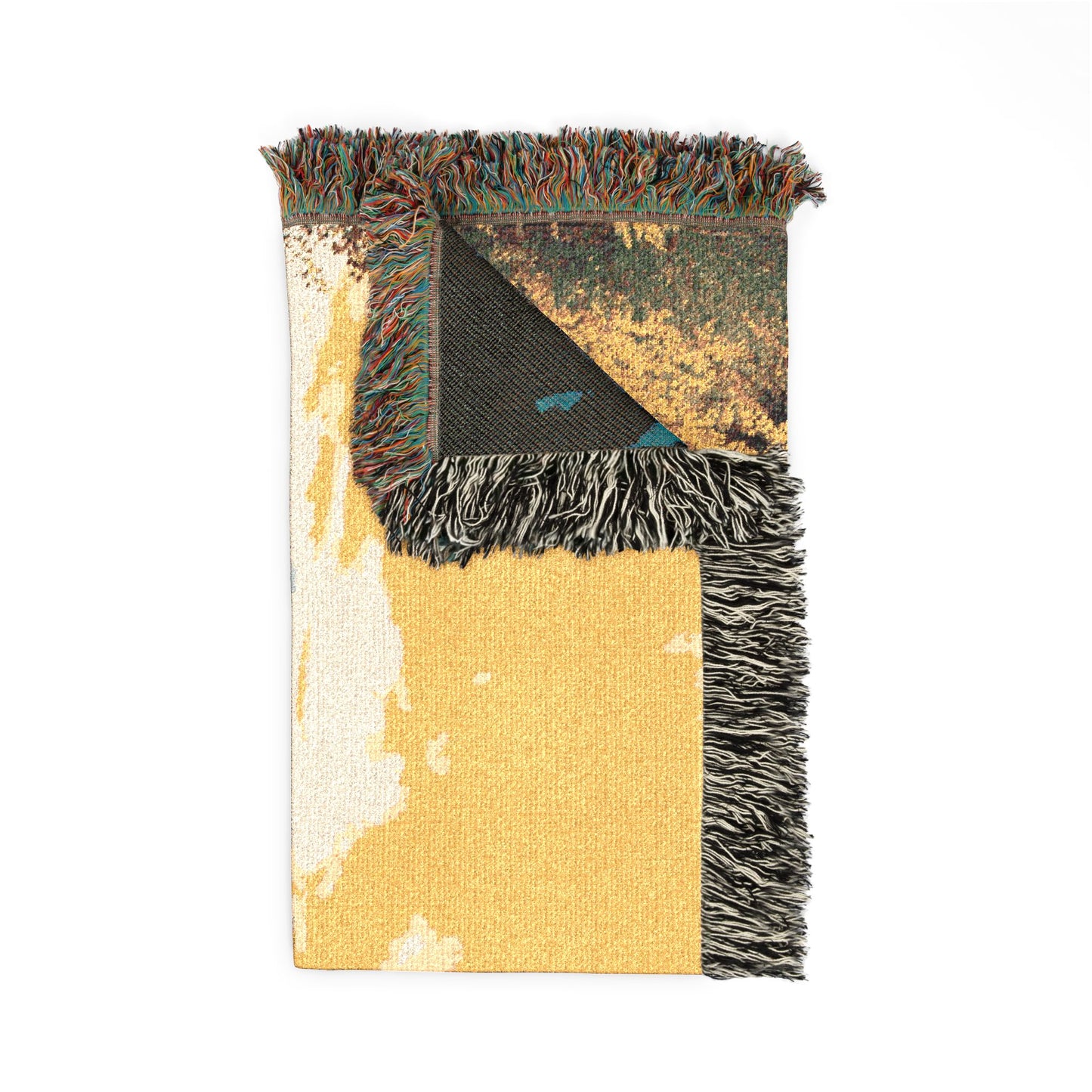 Alpine Autumn Radiance Woven Blanket — Colorado Mountain Fall Scenic Throw