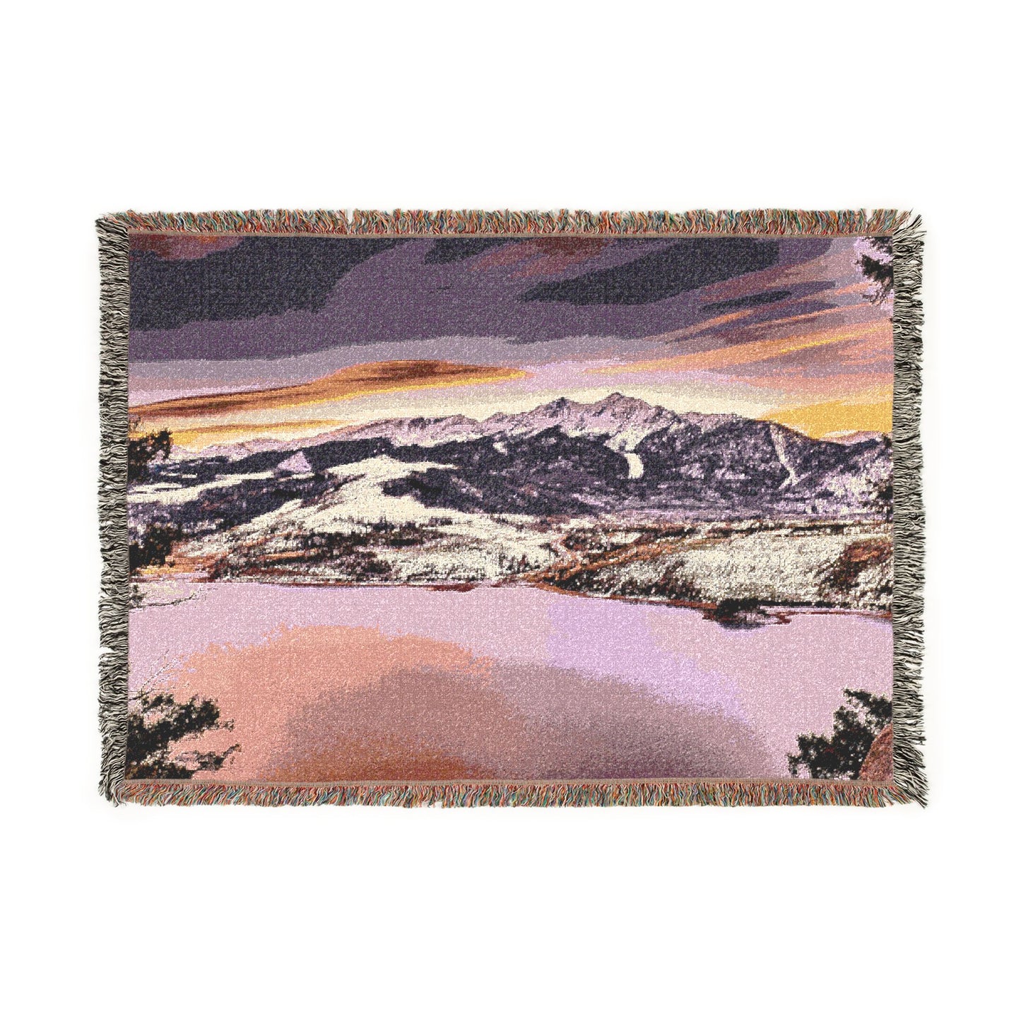 Ten Miles of Alpenglow Woven Blanket — Summit County Colorado Landscape Throw