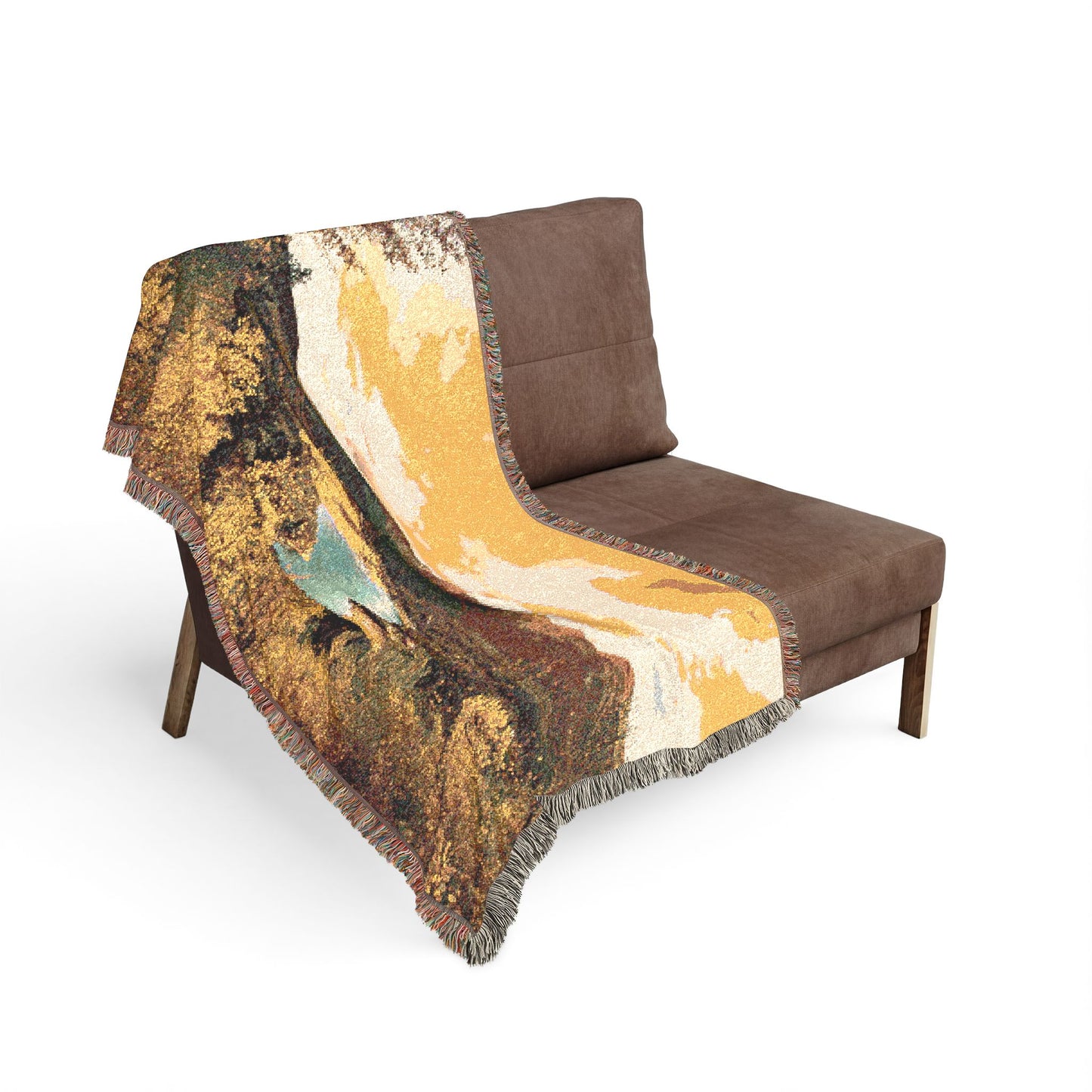 Alpine Autumn Radiance Woven Blanket — Colorado Mountain Fall Scenic Throw