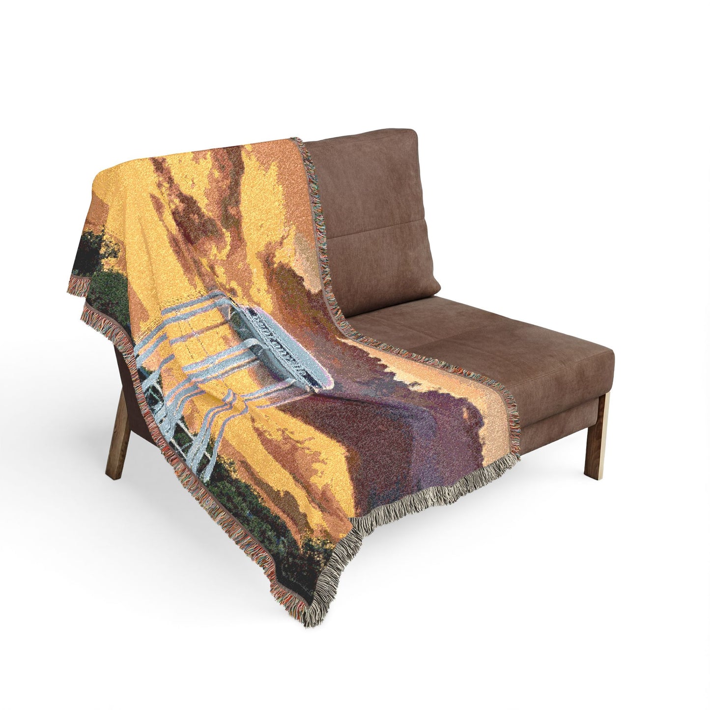 Bentonville Sunset on Tap Woven Blanket — Arkansas City Landmark Throw