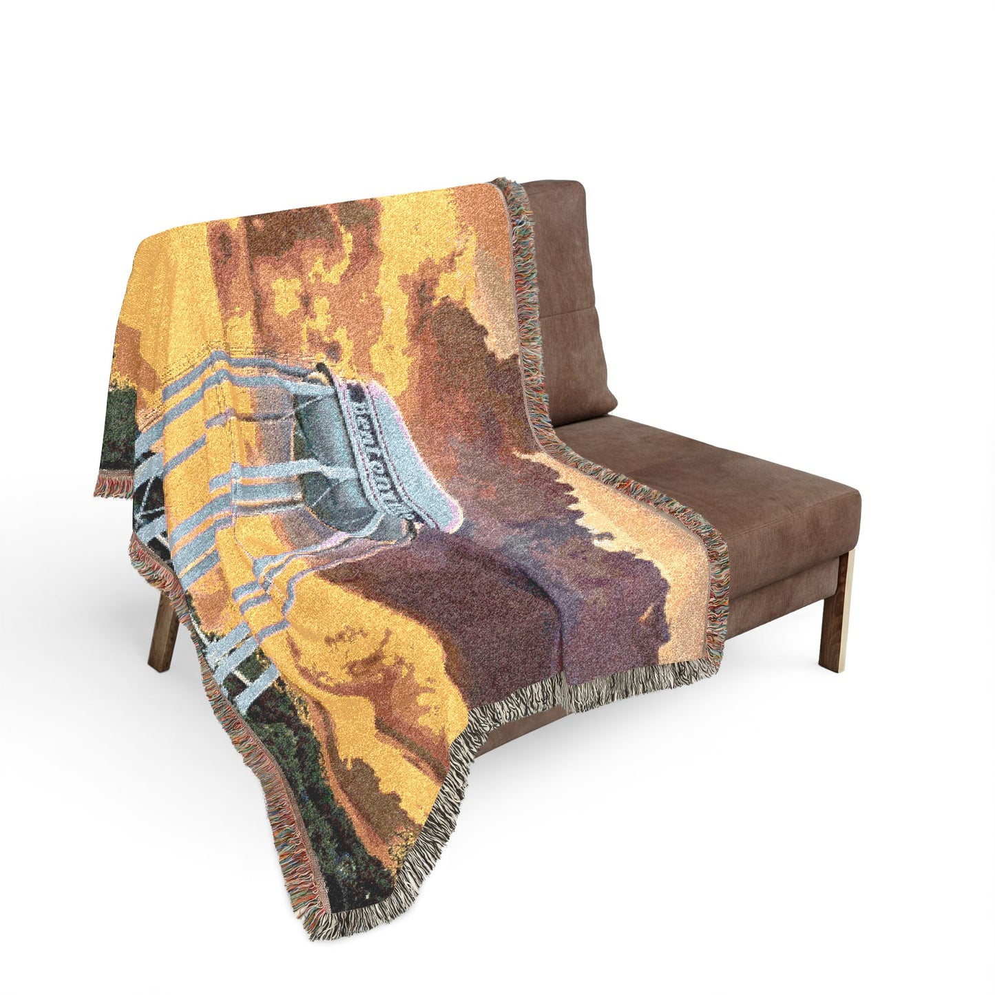 Bentonville Sunset on Tap Woven Blanket — Arkansas City Landmark Throw