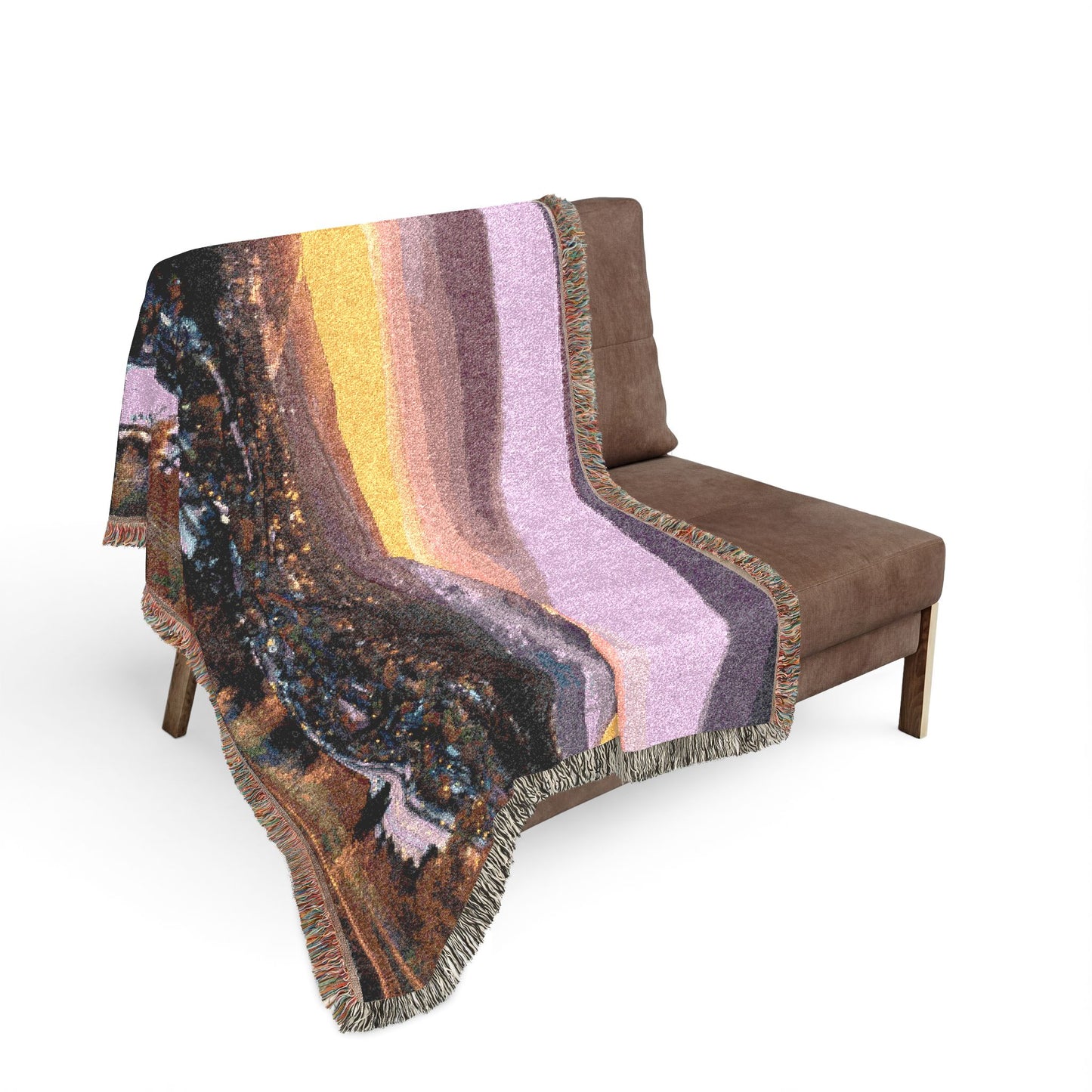 Baldy Awakens Breckenridge Woven Blanket - Mountain Town Sunrise Throw