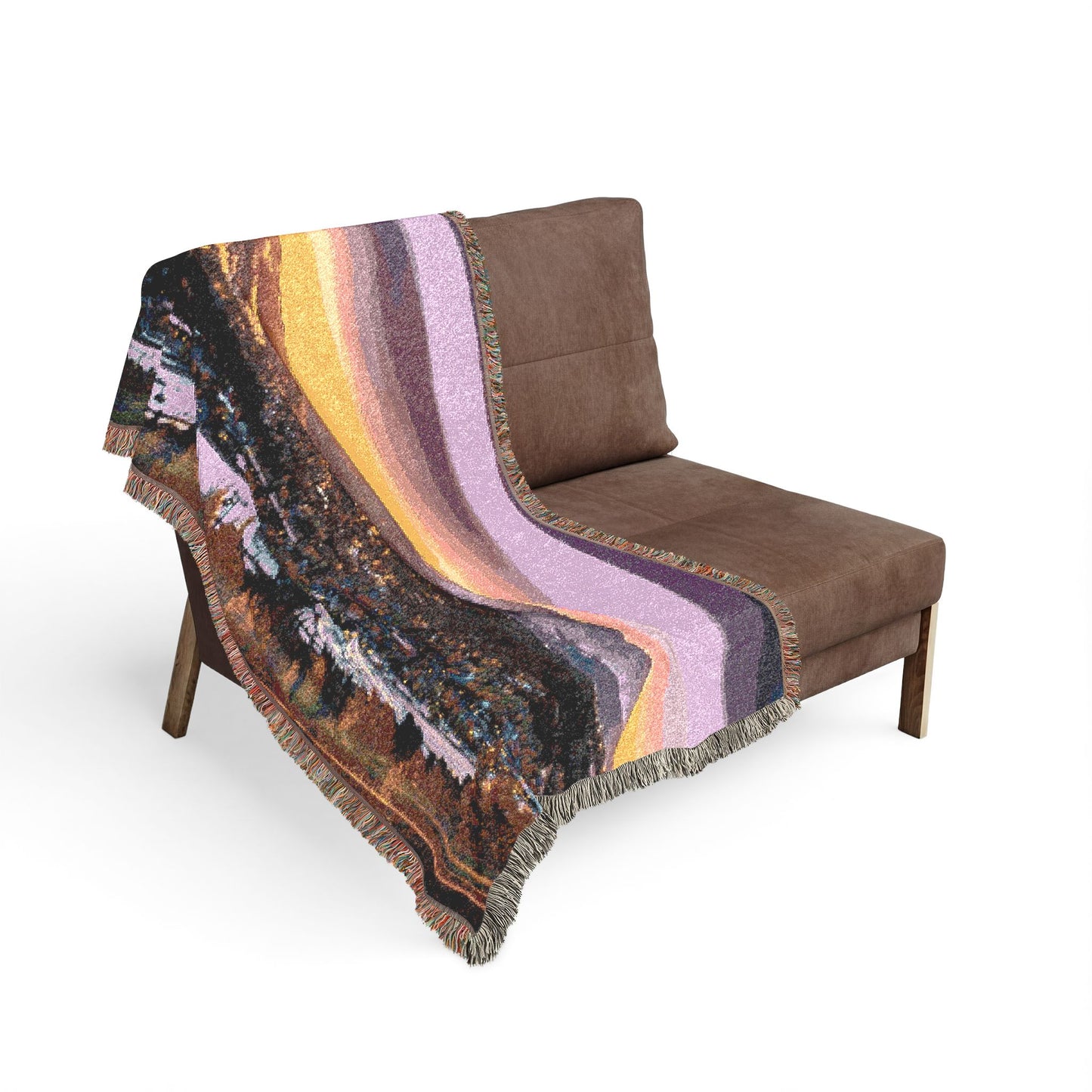 Baldy Awakens Breckenridge Woven Blanket - Mountain Town Sunrise Throw