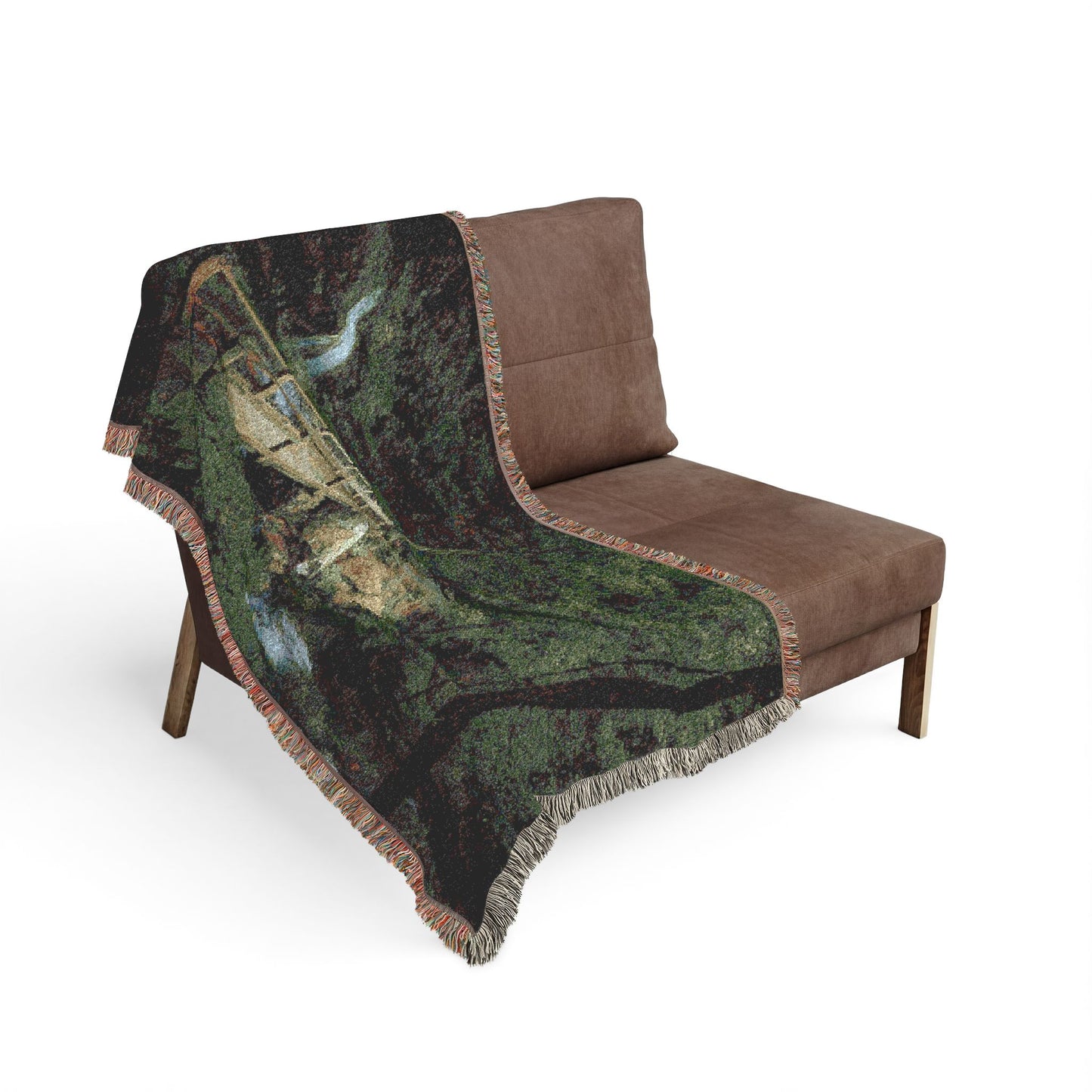 Bridge Over the Twins Woven Blanket — Devil's Den Waterfall Throw
