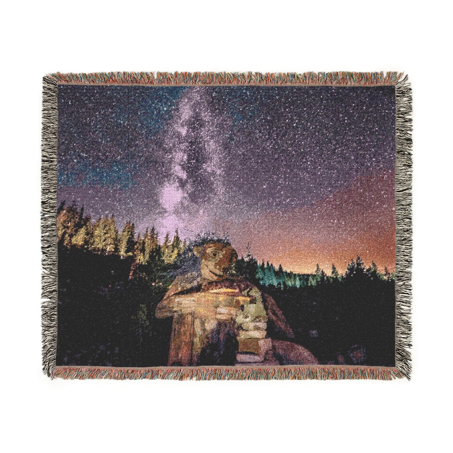 Isak the Rock Stacker Scenic Woven Blanket — Breckenridge Starry Night Throw