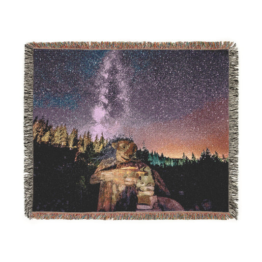 Isak the Rock Stacker Scenic Woven Blanket — Breckenridge Starry Night Throw