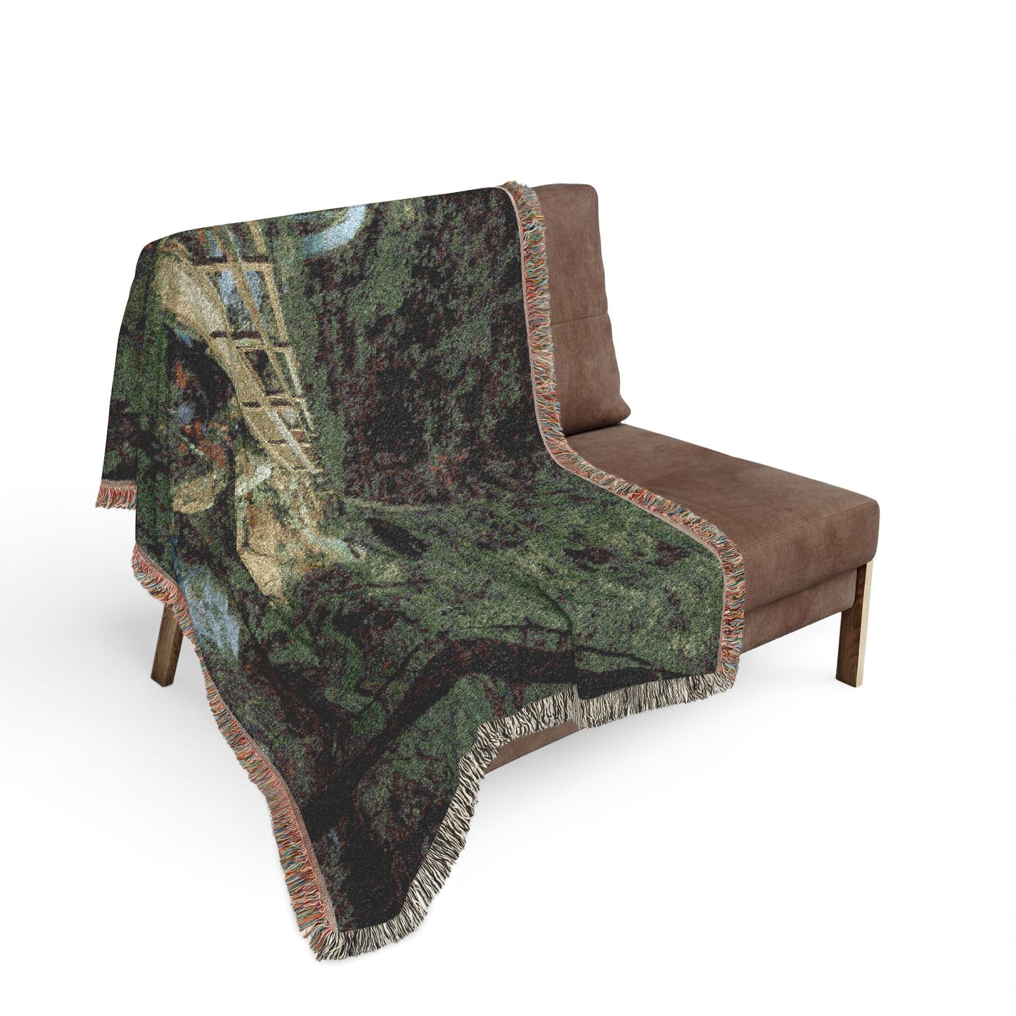 Bridge Over the Twins Woven Blanket — Devil's Den Waterfall Throw