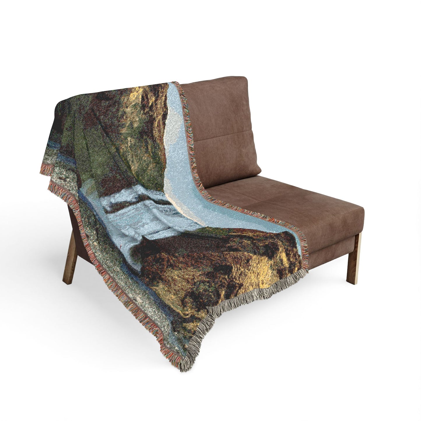 Skögafoss, Shadow of the Jötnar Woven Blanket — Iceland Golden Circle Scenic Throw