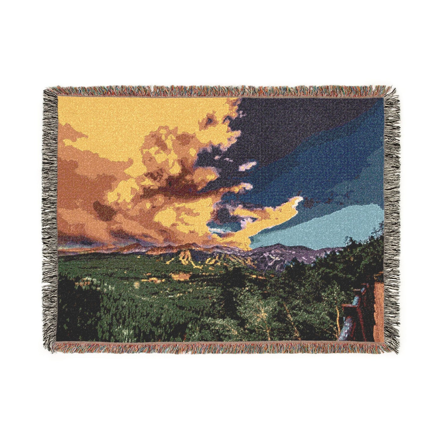 Breckenridge Phoenix Mountain Woven Blanket — Sunset Ski Resort Throw