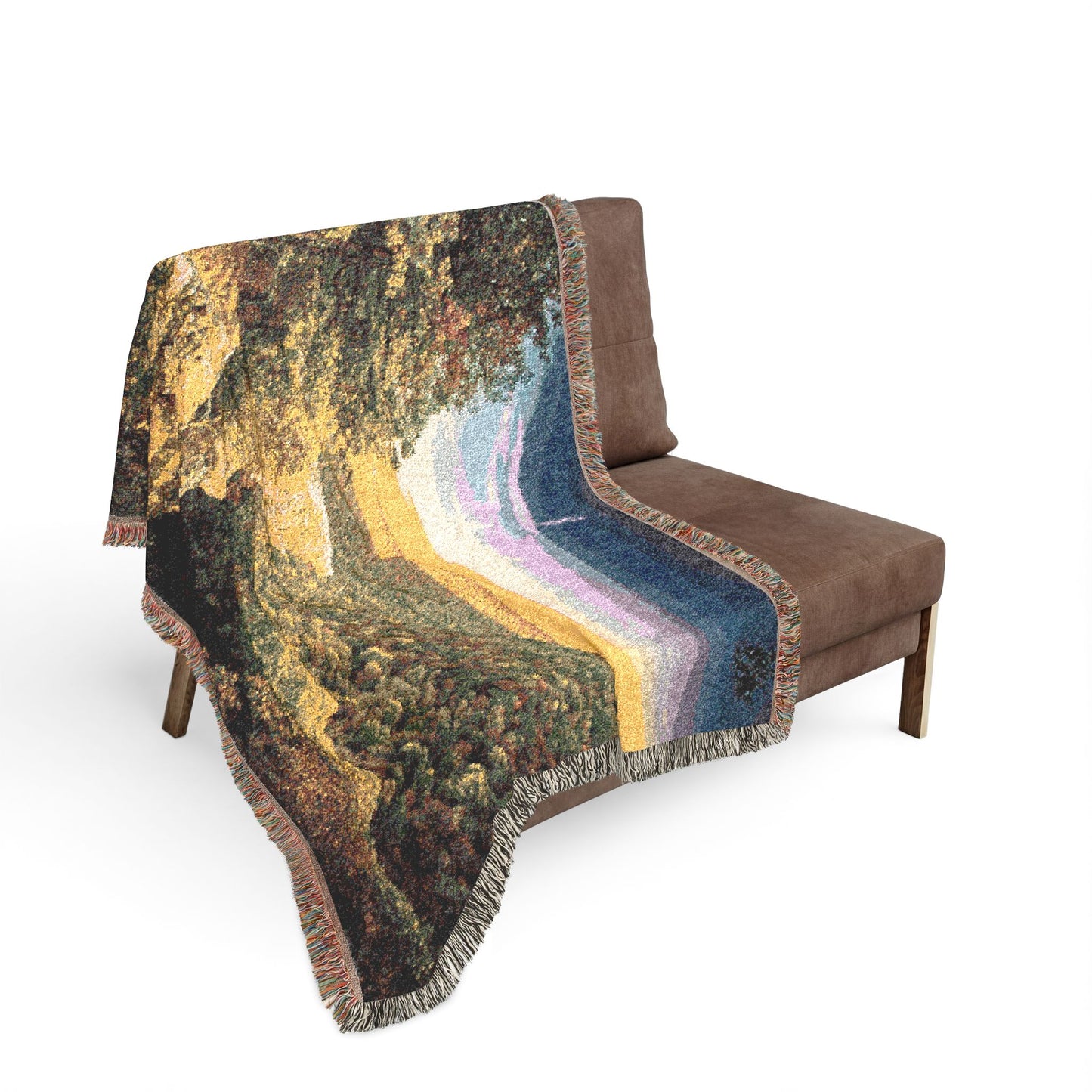Hawksbill Crag Sunset Woven Blanket — Arkansas Whitaker Point Landscape Throw