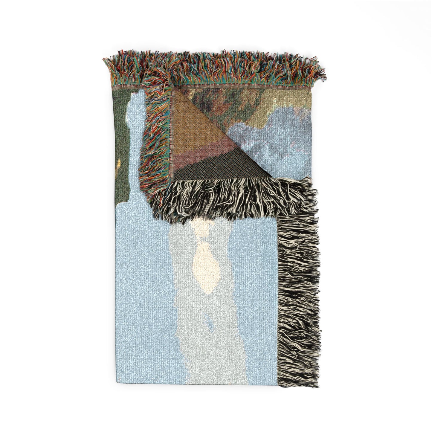 Gulfoss Waterfall Woven Blanket — Icelandic Golden Circle Scenic Throw