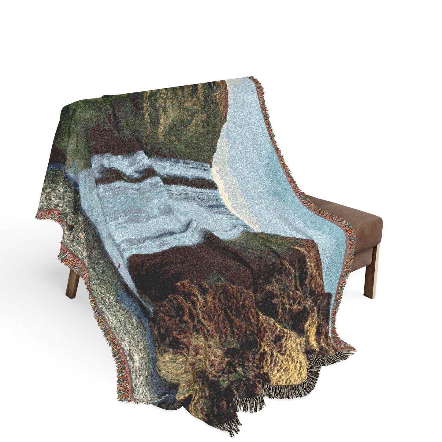 Skögafoss, Shadow of the Jötnar Woven Blanket — Iceland Golden Circle Scenic Throw